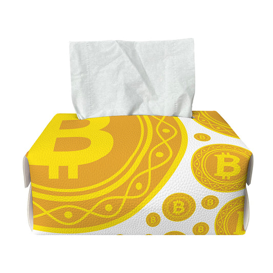 Bitcoin Crypto Pattern Print Rectangle Tissue Box Cover