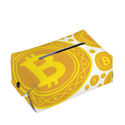 Bitcoin Crypto Pattern Print Rectangle Tissue Box Cover