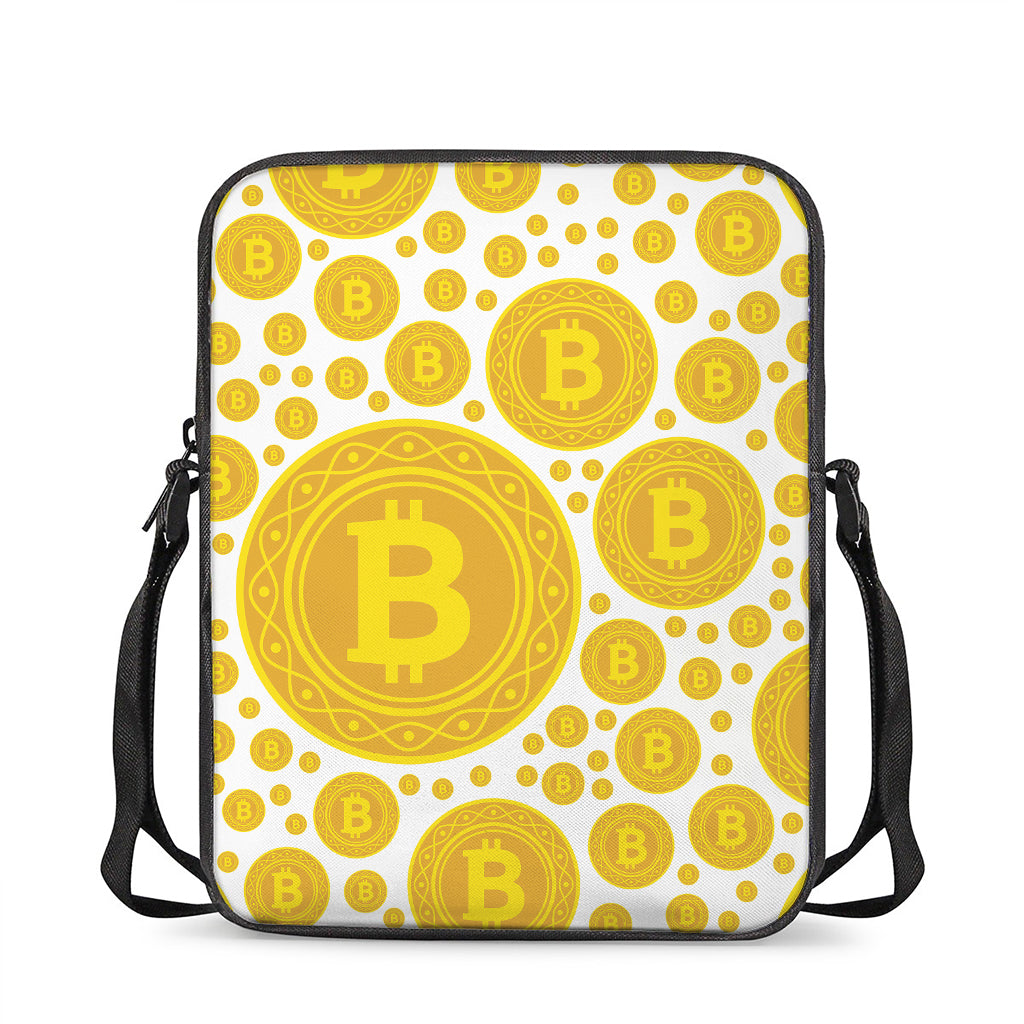 Bitcoin Crypto Pattern Print Rectangular Crossbody Bag