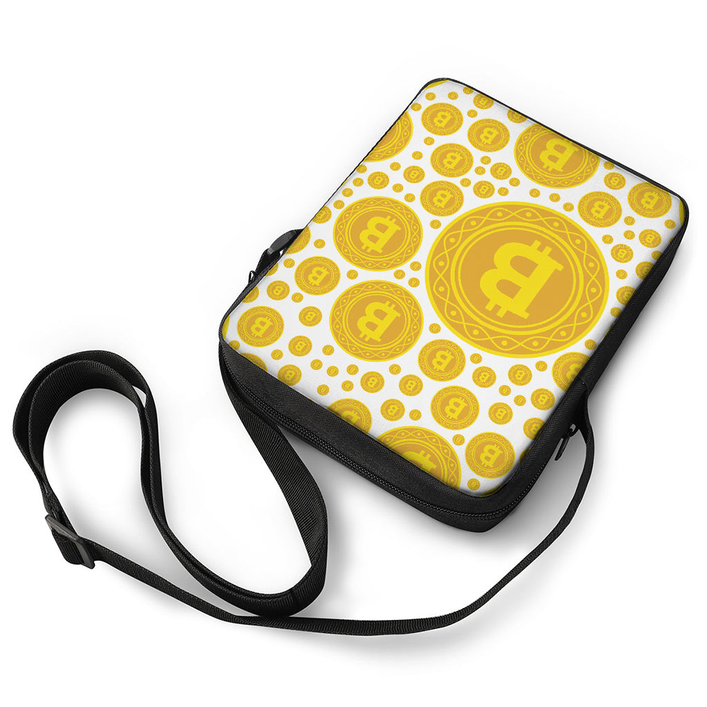 Bitcoin Crypto Pattern Print Rectangular Crossbody Bag