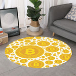 Bitcoin Crypto Pattern Print Round Rug