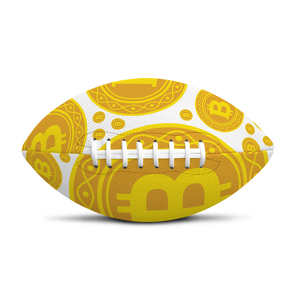 Bitcoin Crypto Pattern Print Rugby Ball