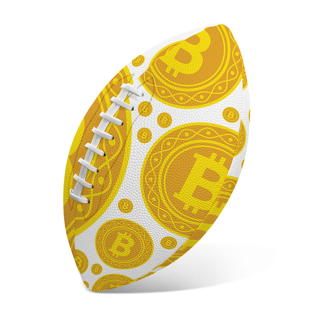 Bitcoin Crypto Pattern Print Rugby Ball