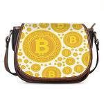 Bitcoin Crypto Pattern Print Saddle Bag