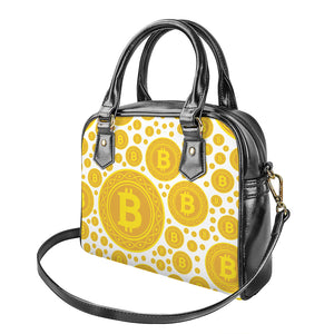 Bitcoin Crypto Pattern Print Shoulder Handbag