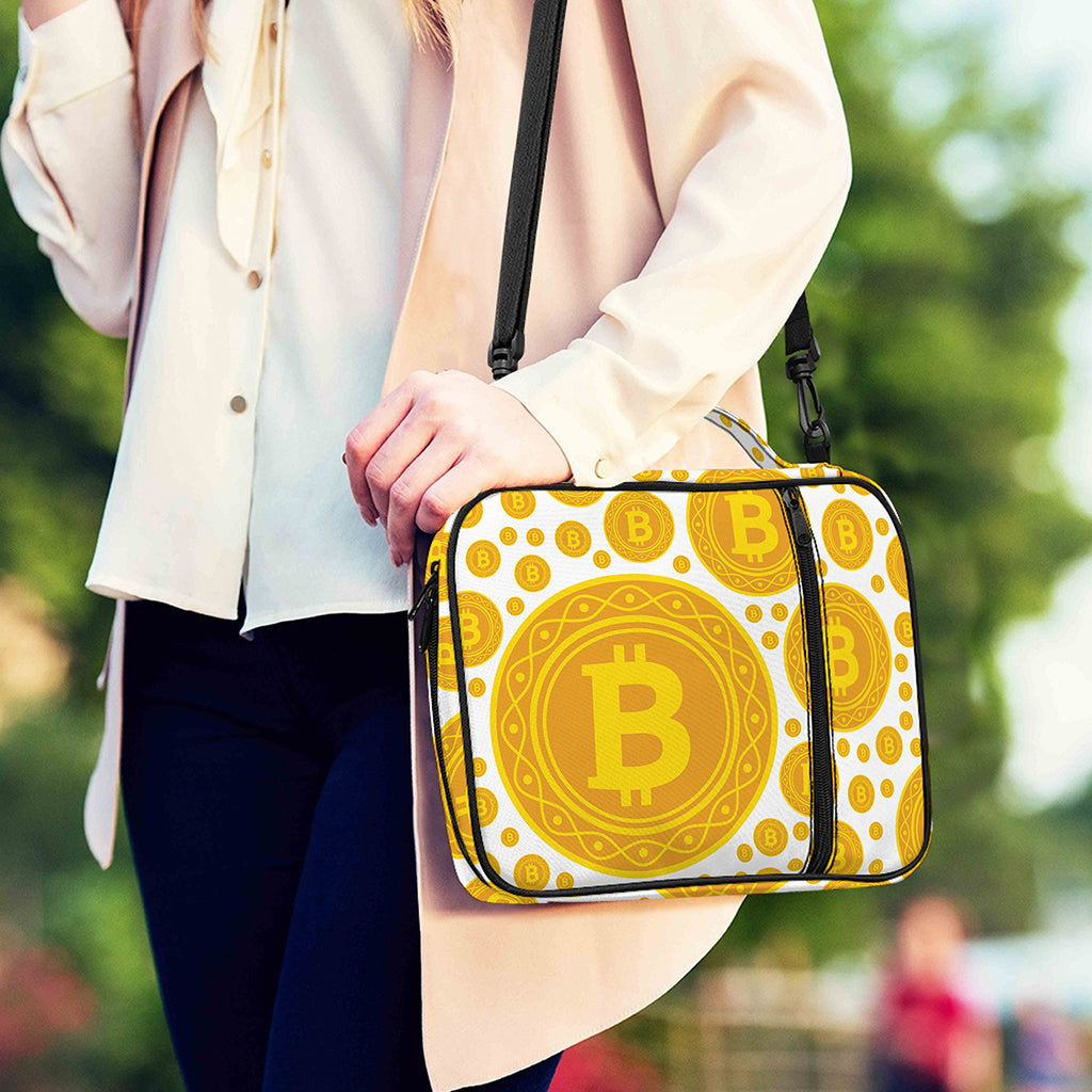 Bitcoin Crypto Pattern Print Shoulder Strap Bible Bag