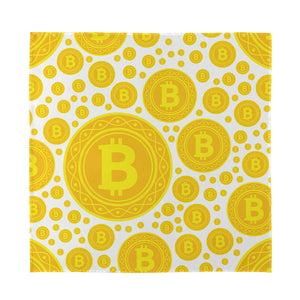 Bitcoin Crypto Pattern Print Silk Bandana