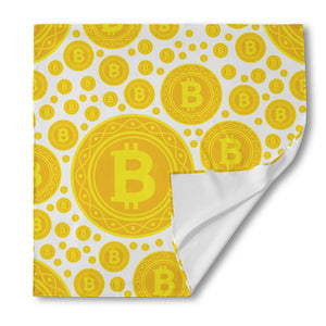 Bitcoin Crypto Pattern Print Silk Bandana