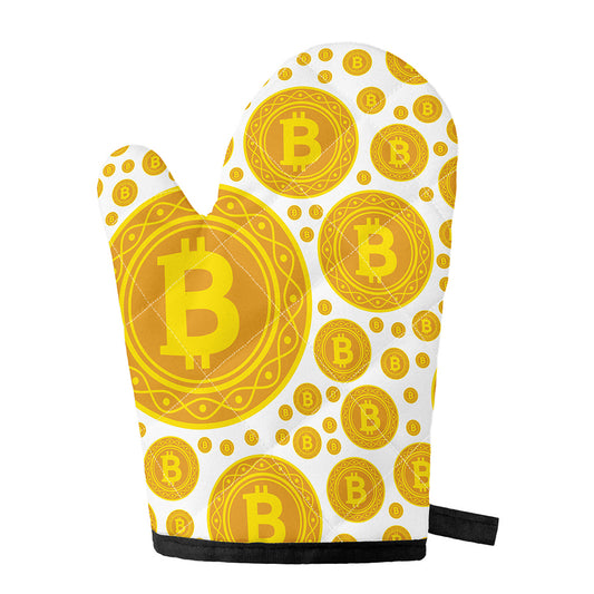 Bitcoin Crypto Pattern Print Single Oven Mitt