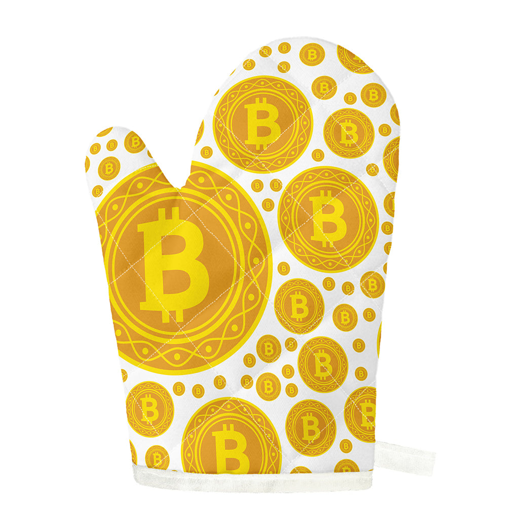 Bitcoin Crypto Pattern Print Single Oven Mitt