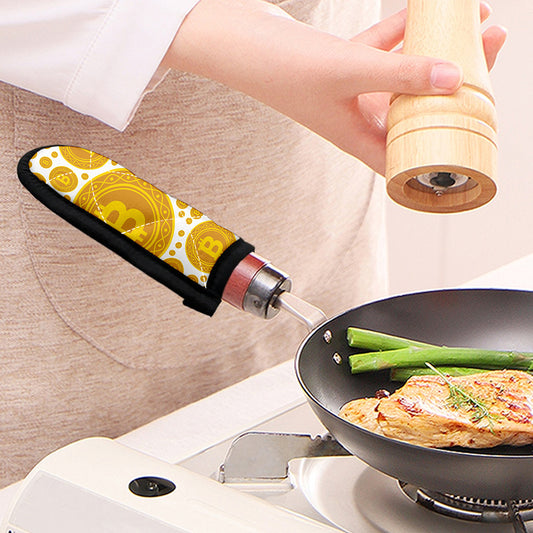 Bitcoin Crypto Pattern Print Skillet Handle Cover
