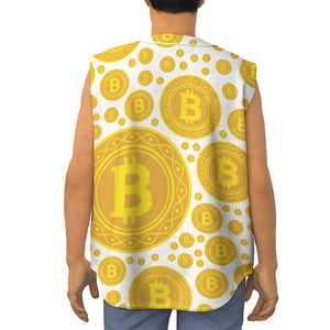 Bitcoin Crypto Pattern Print Sleeveless Baseball Jersey