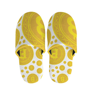 Bitcoin Crypto Pattern Print Slippers