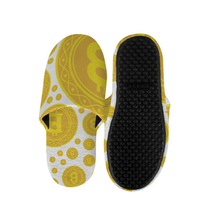 Bitcoin Crypto Pattern Print Slippers