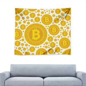 Bitcoin Crypto Pattern Print Tapestry