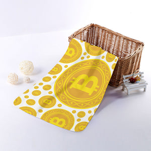 Bitcoin Crypto Pattern Print Towel