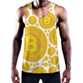 Bitcoin Crypto Pattern Print Men's Workout Tank Top