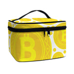 Bitcoin Crypto Pattern Print Travel Makeup Bag