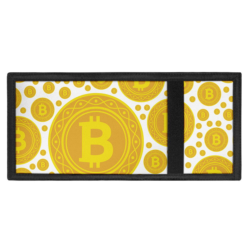 Bitcoin Crypto Pattern Print Trifold Wallet