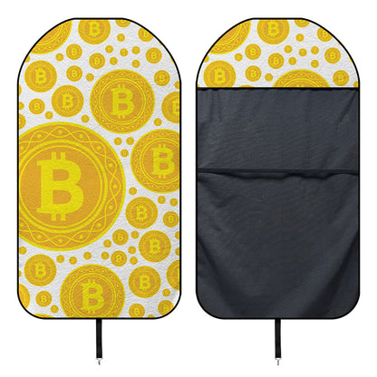 Bitcoin Crypto Pattern Print Waterproof Car Seat Cover