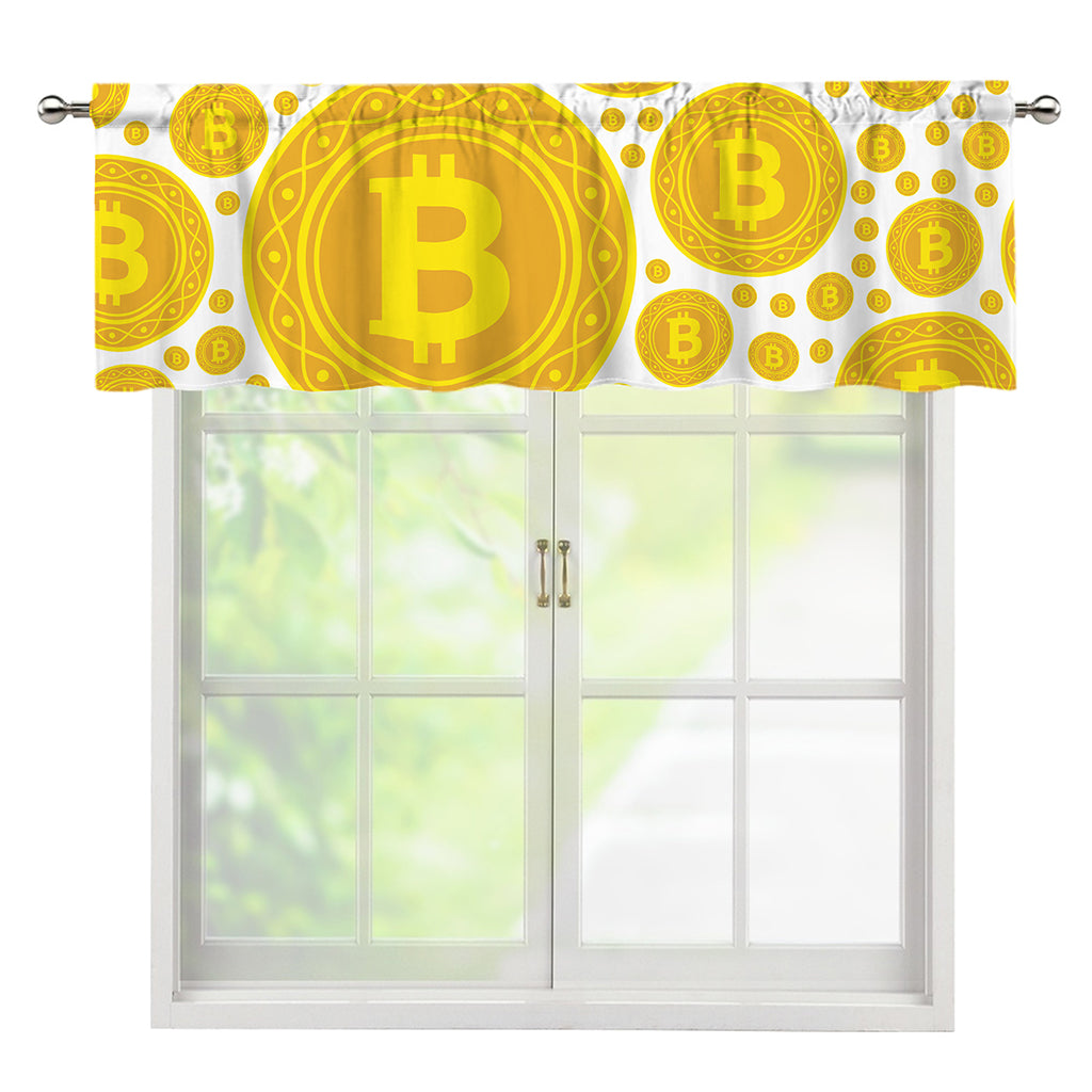 Bitcoin Crypto Pattern Print Window Valance