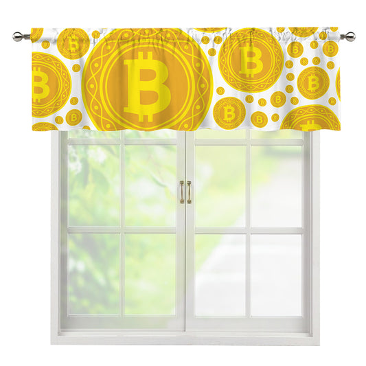 Bitcoin Crypto Pattern Print Window Valance