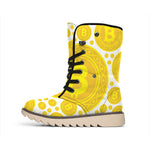 Bitcoin Crypto Pattern Print Winter Boots