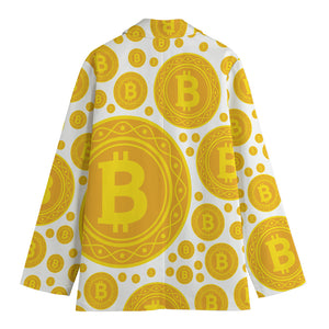 Bitcoin Crypto Pattern Print Women's Blazer