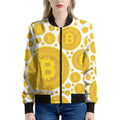 Bitcoin Crypto Pattern Print Women's Bomber Jacket