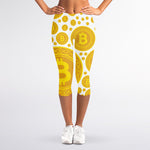 Bitcoin Crypto Pattern Print Women's Capri Leggings