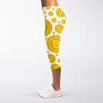 Bitcoin Crypto Pattern Print Women's Capri Leggings