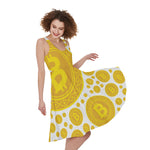 Bitcoin Crypto Pattern Print Women's Sleeveless Dress