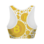 Bitcoin Crypto Pattern Print Women's Sports Bra