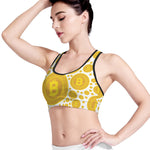 Bitcoin Crypto Pattern Print Women's Sports Bra