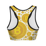 Bitcoin Crypto Pattern Print Women's Sports Bra