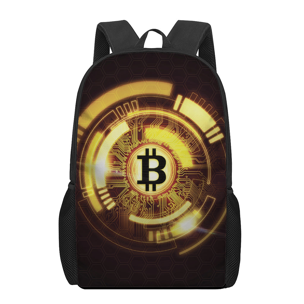 Bitcoin Crypto Symbol Print 17 Inch Backpack