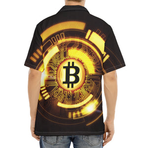 Bitcoin Crypto Symbol Print Aloha Shirt