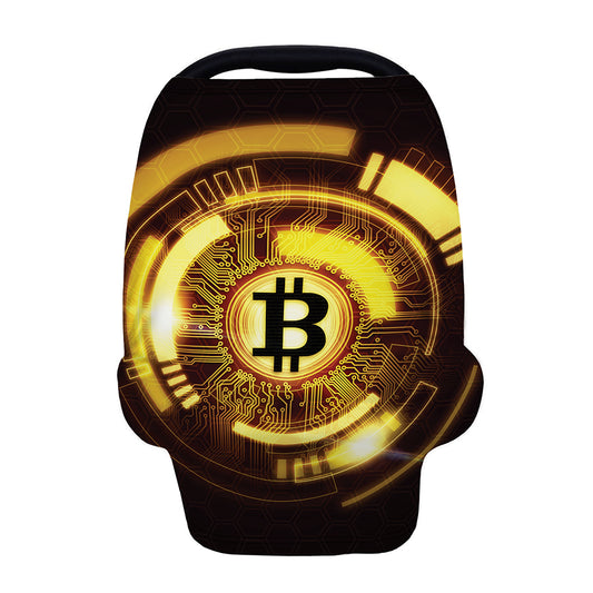 Bitcoin Crypto Symbol Print Baby Seat Cover