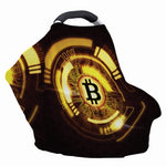 Bitcoin Crypto Symbol Print Baby Seat Cover