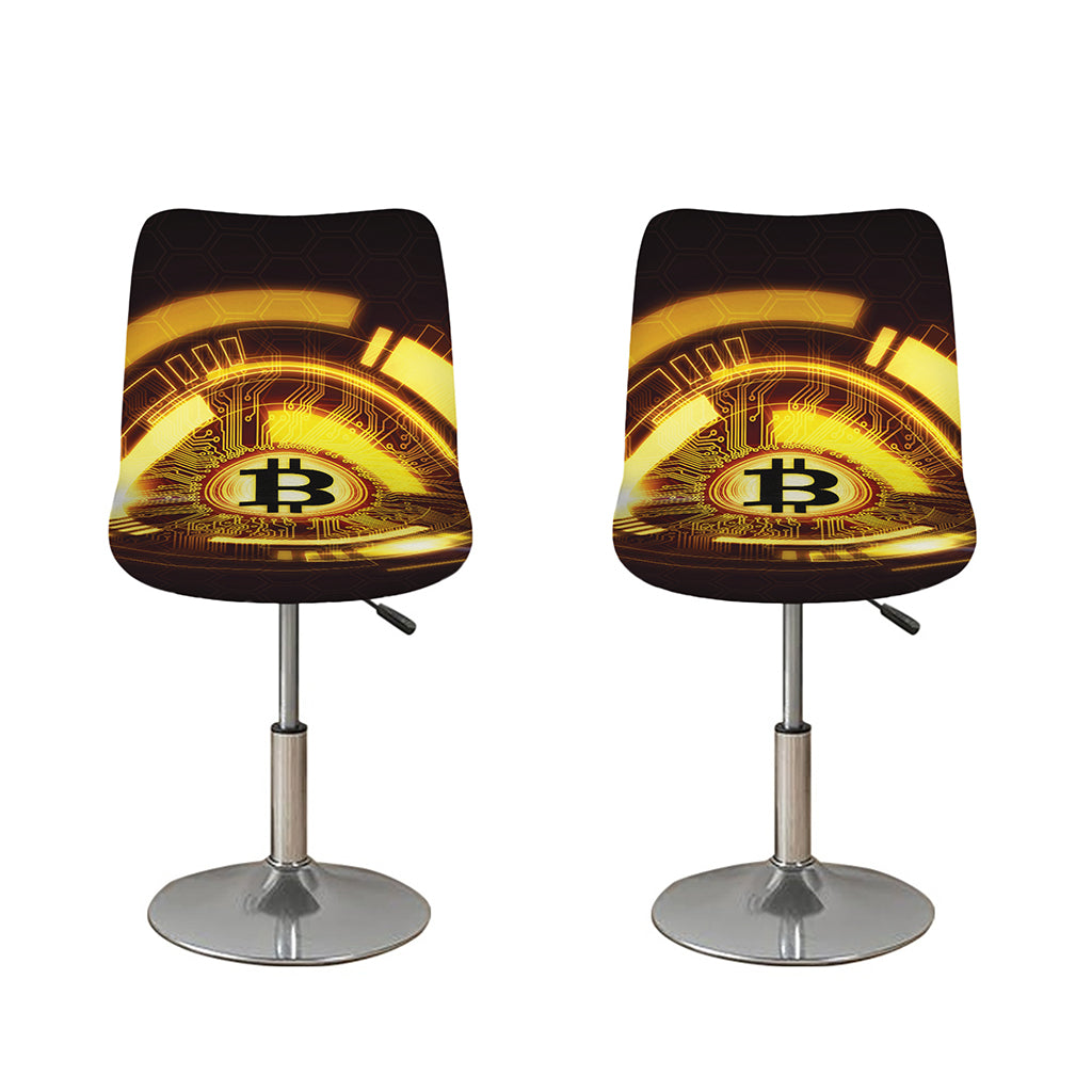Bitcoin Crypto Symbol Print Bar Stool Covers