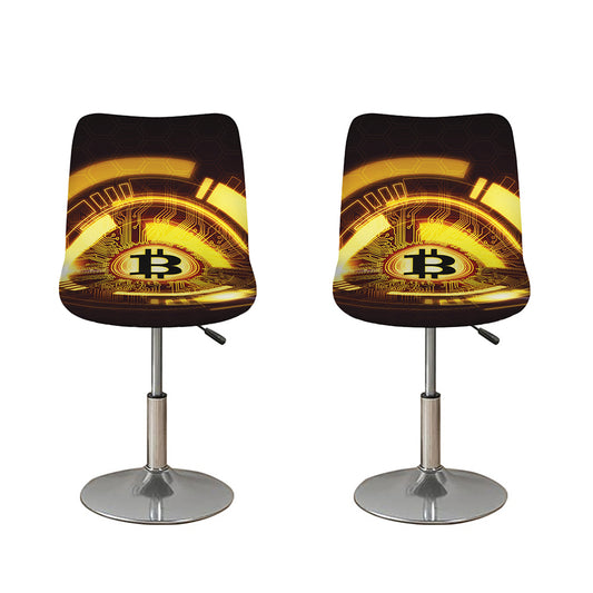 Bitcoin Crypto Symbol Print Bar Stool Covers