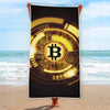 Bitcoin Crypto Symbol Print Beach Towel