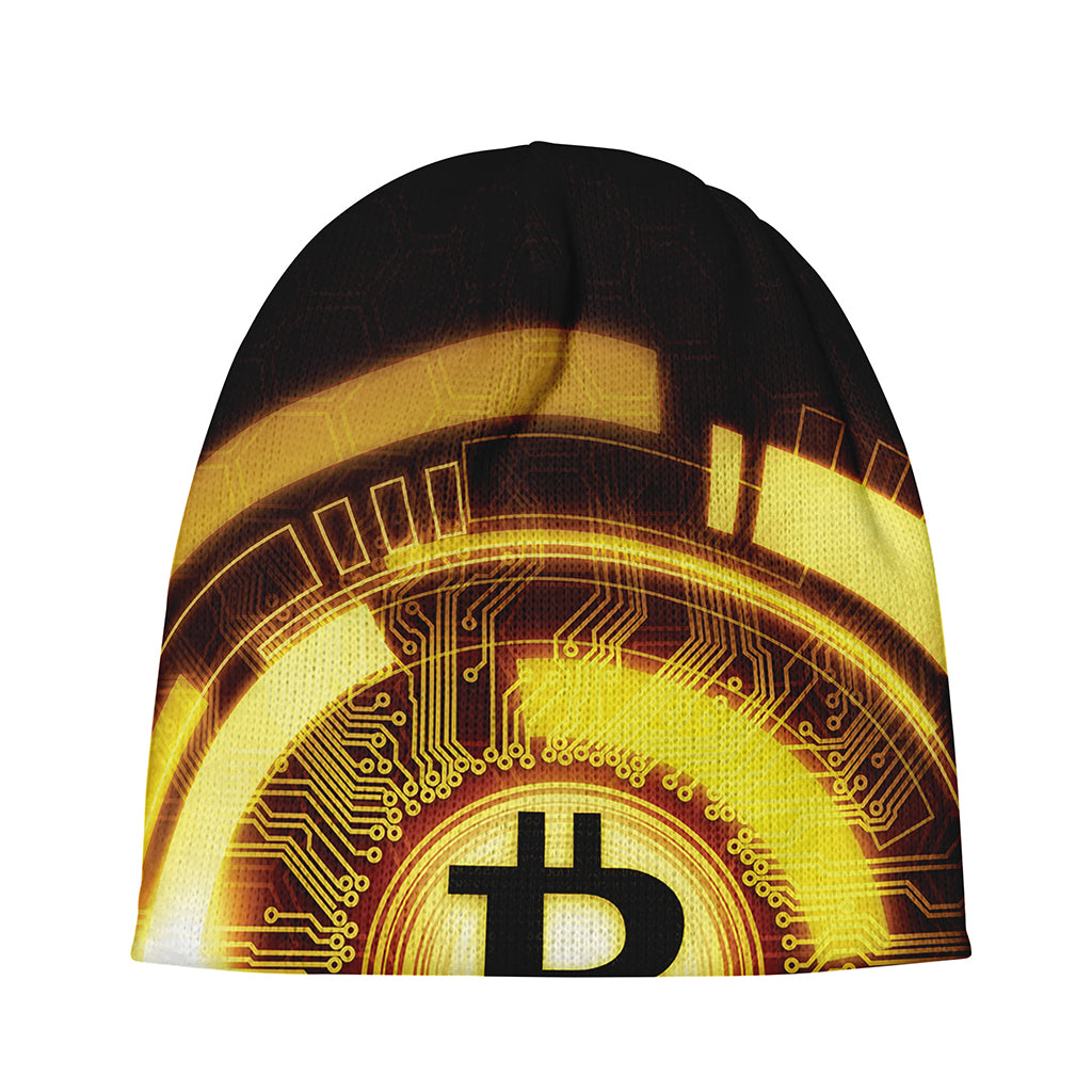 Bitcoin Crypto Symbol Print Beanie