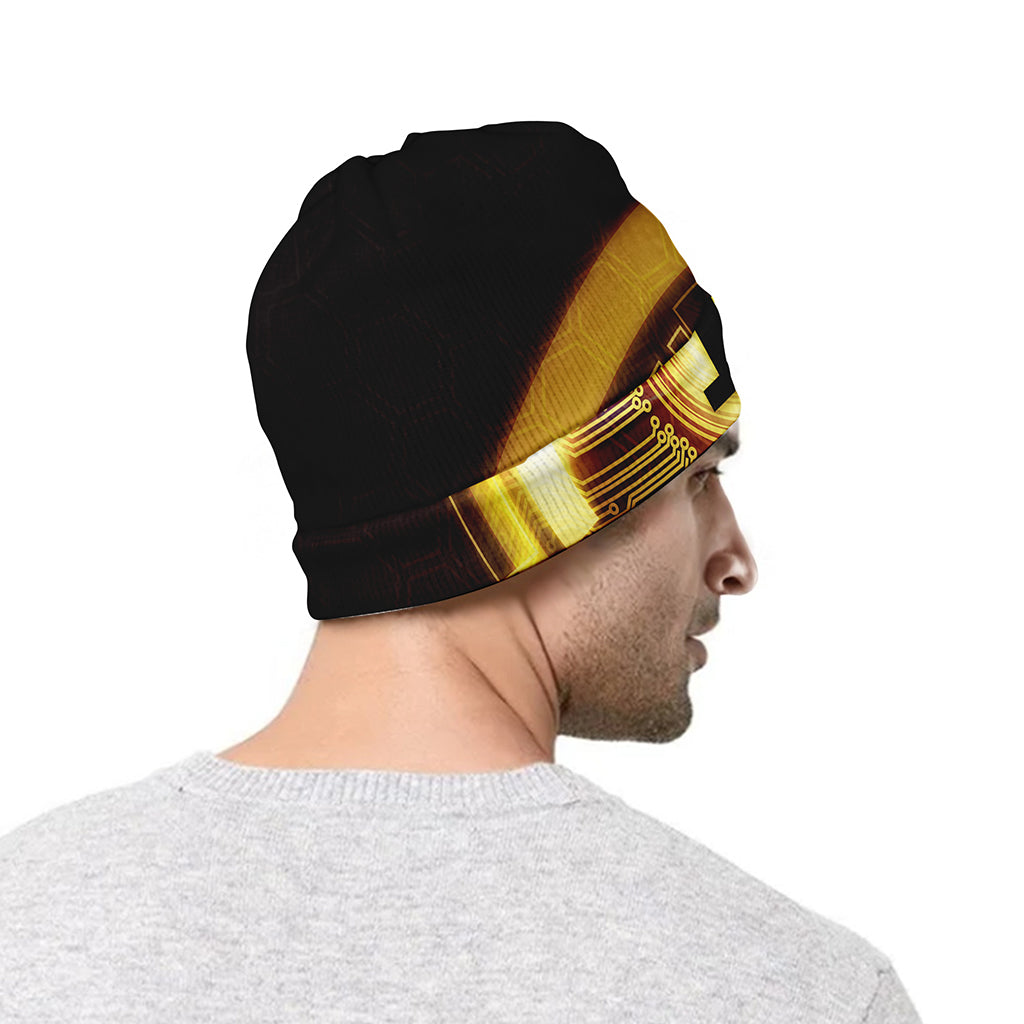Bitcoin Crypto Symbol Print Beanie