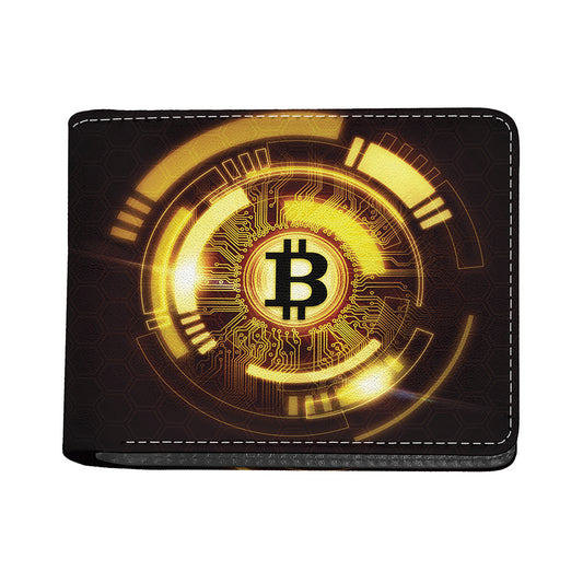 Bitcoin Crypto Symbol Print Bifold Wallet