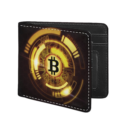 Bitcoin Crypto Symbol Print Bifold Wallet