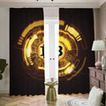 Bitcoin Crypto Symbol Print Dimout Pencil Pleat Curtains