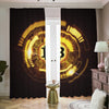 Bitcoin Crypto Symbol Print Blackout Pencil Pleat Curtains