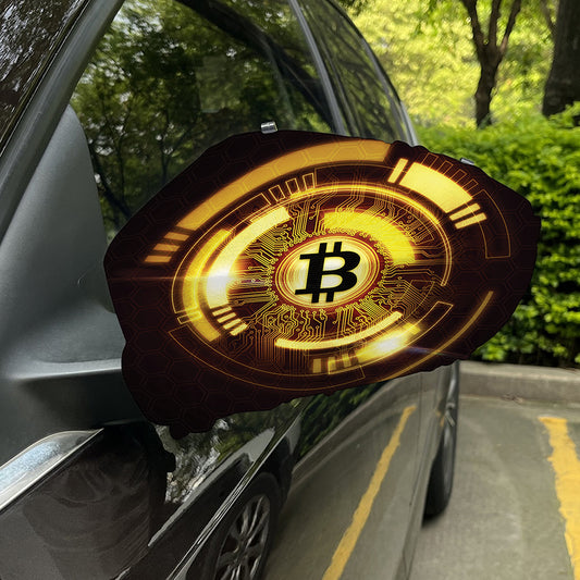 Bitcoin Crypto Symbol Print Car Side Mirror Covers