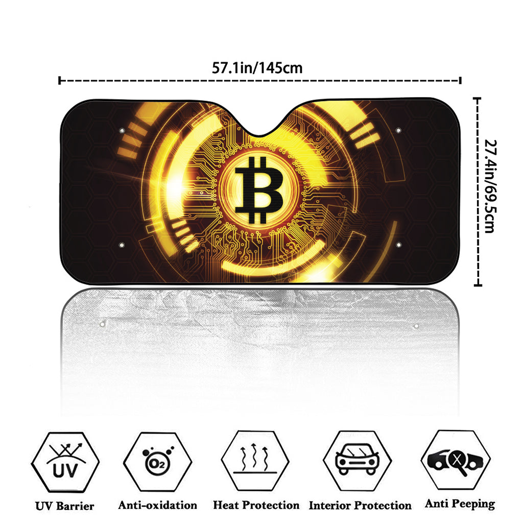 Bitcoin Crypto Symbol Print Car Windshield Sun Shade